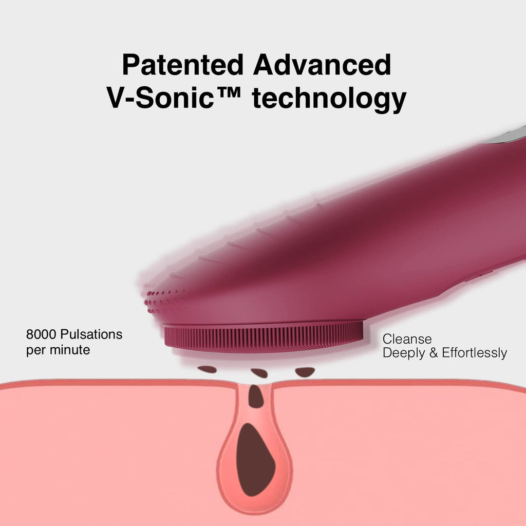 NågraCoola CLIE Facial Cleansing Brush, Waterproof and Rechargeable Face Scrub Brush for Men & Women, Cleansing, Exfoliating and Massaging, Electric Face Scrubber - Blue
