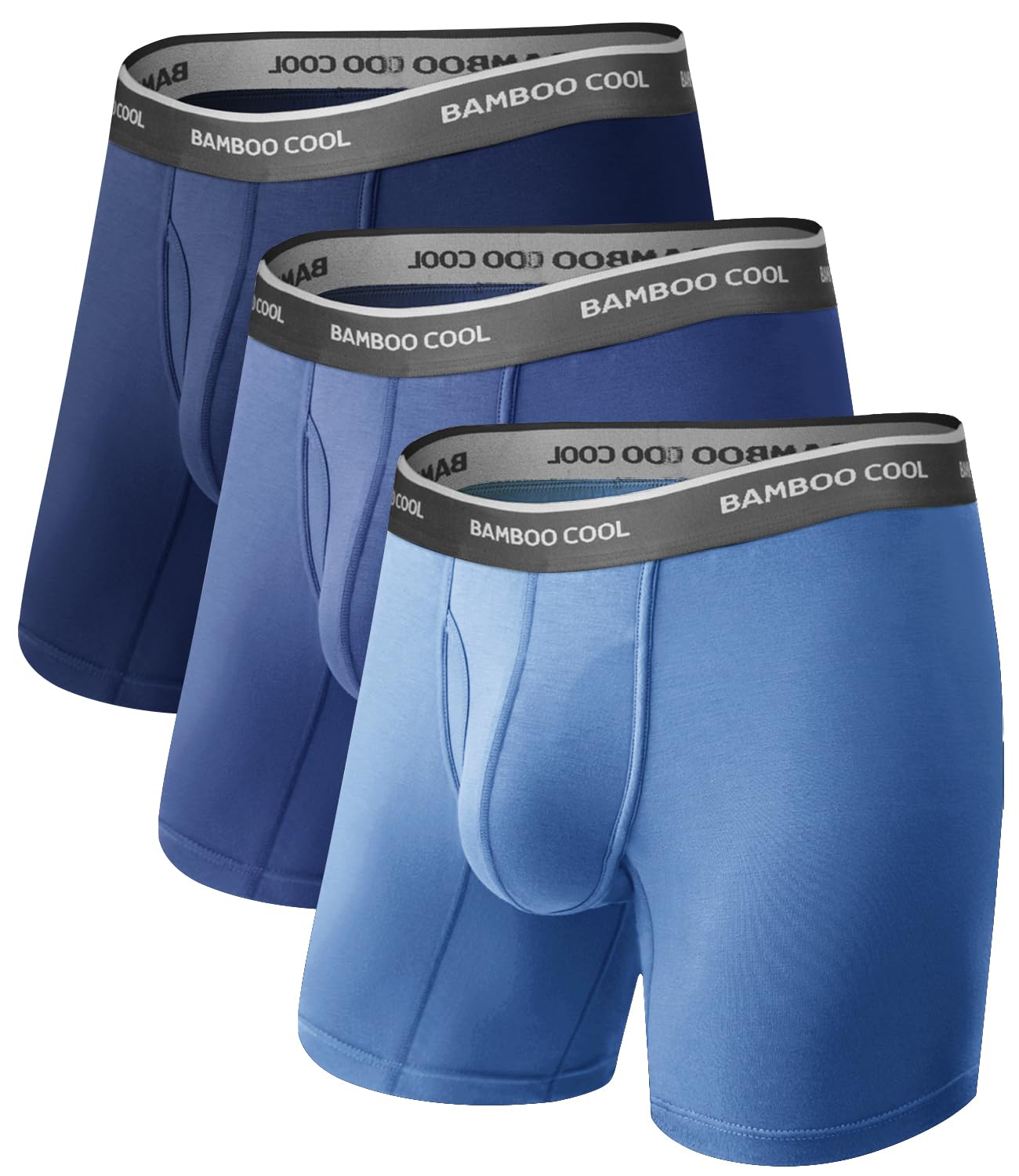 BAMBOO COOL Breathable Men's Underwear Modern Multipack Comfortsoft Moisture-Wicking Boxer Briefs 6 Pack