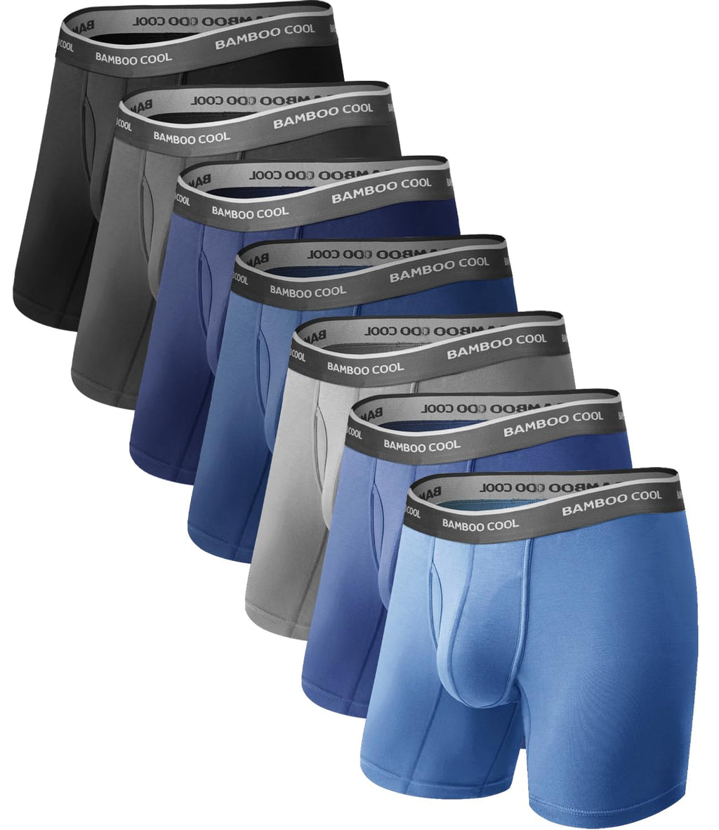 BAMBOO COOL Breathable Men's Underwear Modern Multipack Comfortsoft Moisture-Wicking Boxer Briefs 6 Pack
