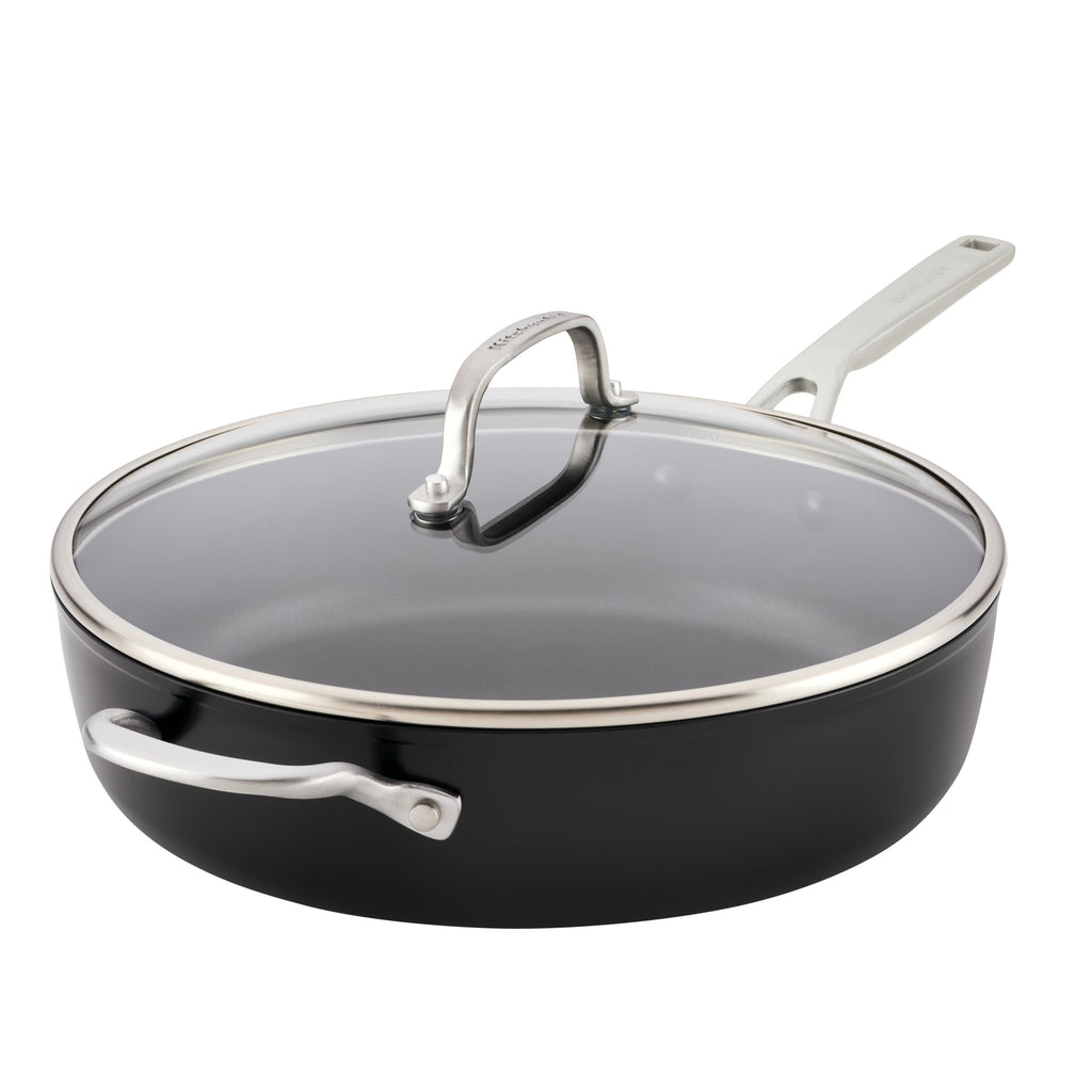 KitchenAid Hard-Anodized Induction Nonstick Cookware Pots and Pans Set, 10-Piece, Matte Black