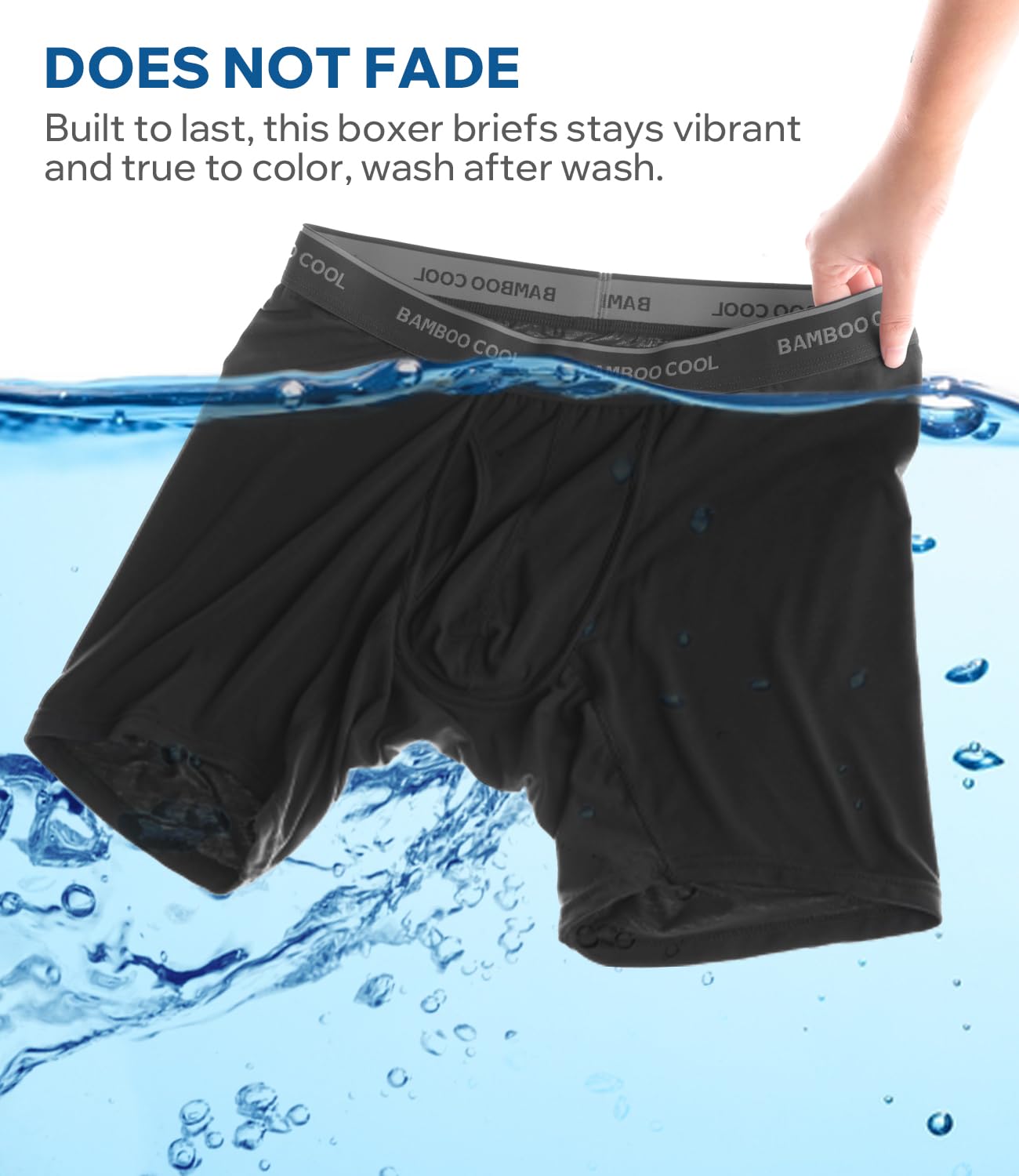 BAMBOO COOL Breathable Men's Underwear Modern Multipack Comfortsoft Moisture-Wicking Boxer Briefs 6 Pack