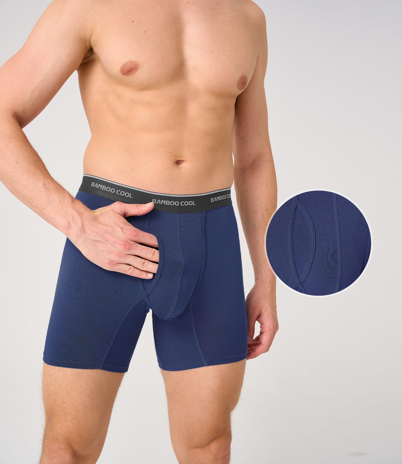 BAMBOO COOL Breathable Men's Underwear Modern Multipack Comfortsoft Moisture-Wicking Boxer Briefs 6 Pack