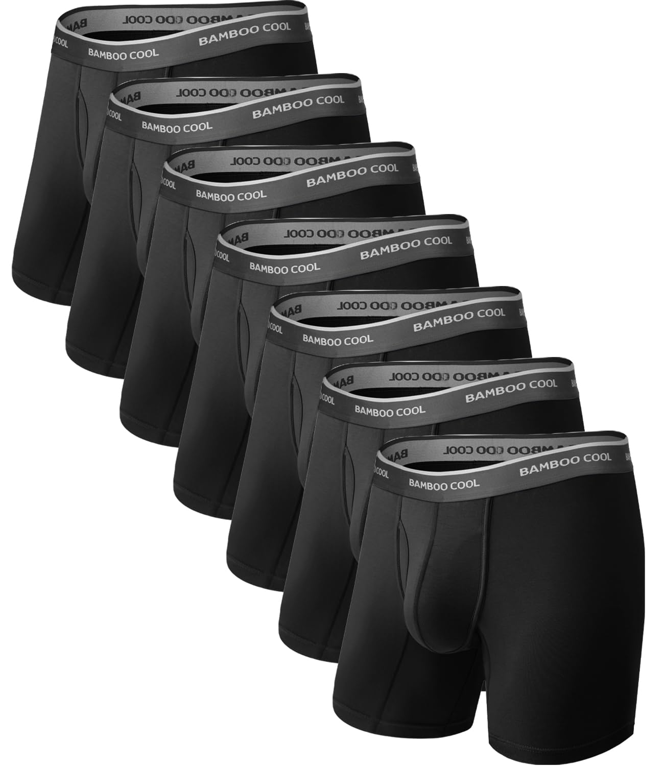 BAMBOO COOL Breathable Men's Underwear Modern Multipack Comfortsoft Moisture-Wicking Boxer Briefs 6 Pack