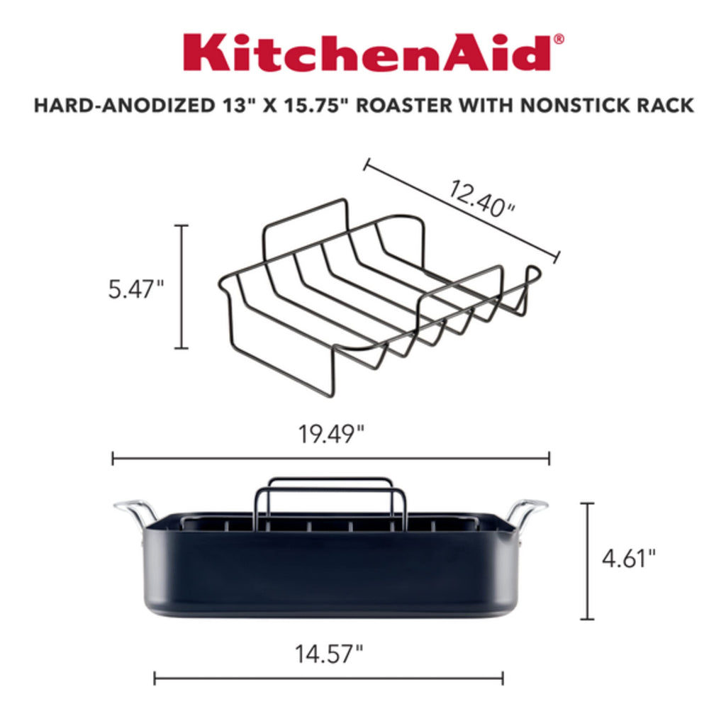 KitchenAid Hard-Anodized Induction Nonstick Cookware Pots and Pans Set, 10-Piece, Matte Black