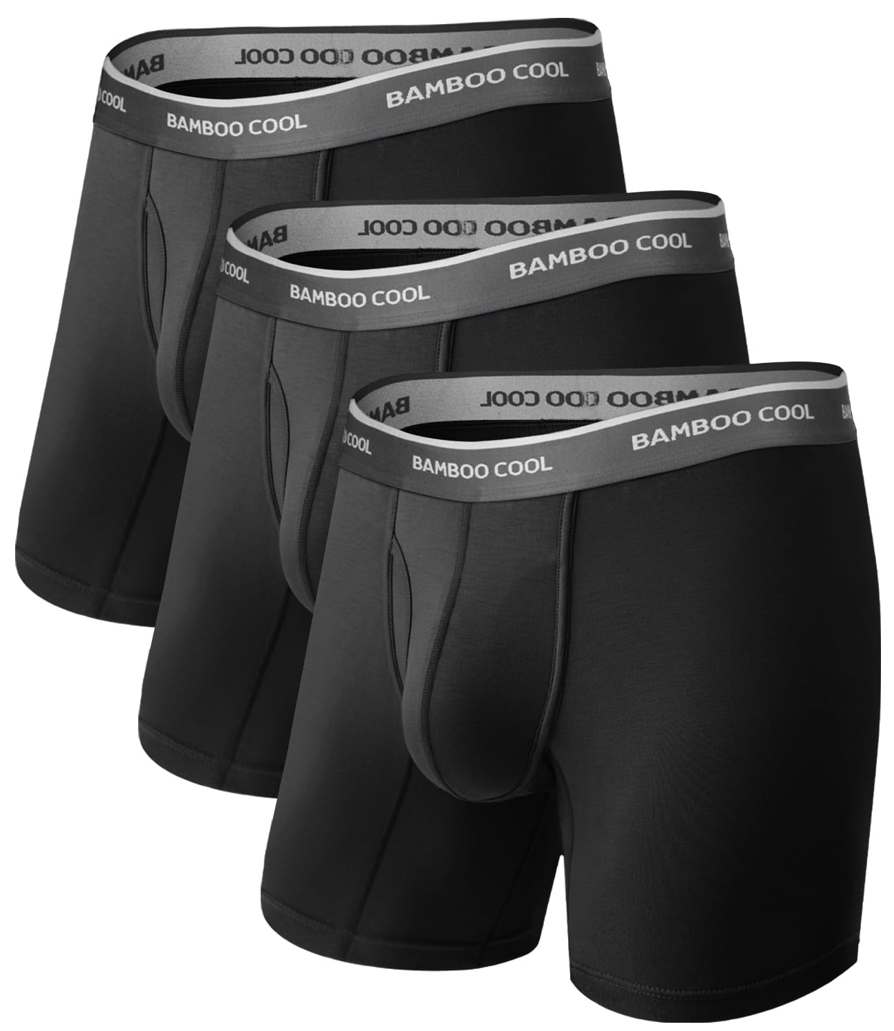 BAMBOO COOL Breathable Men's Underwear Modern Multipack Comfortsoft Moisture-Wicking Boxer Briefs 6 Pack