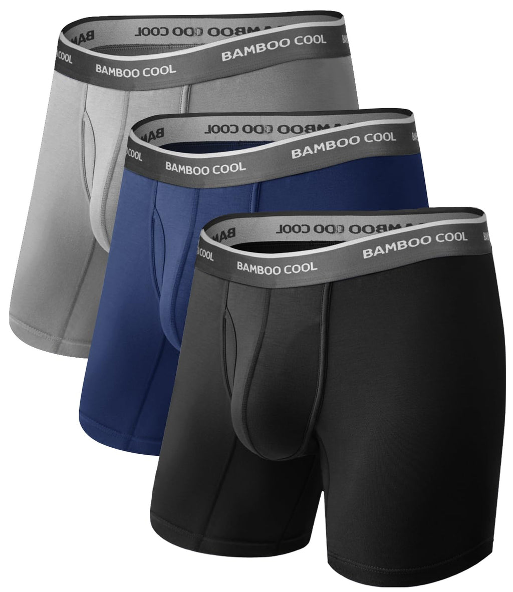 BAMBOO COOL Breathable Men's Underwear Modern Multipack Comfortsoft Moisture-Wicking Boxer Briefs 6 Pack