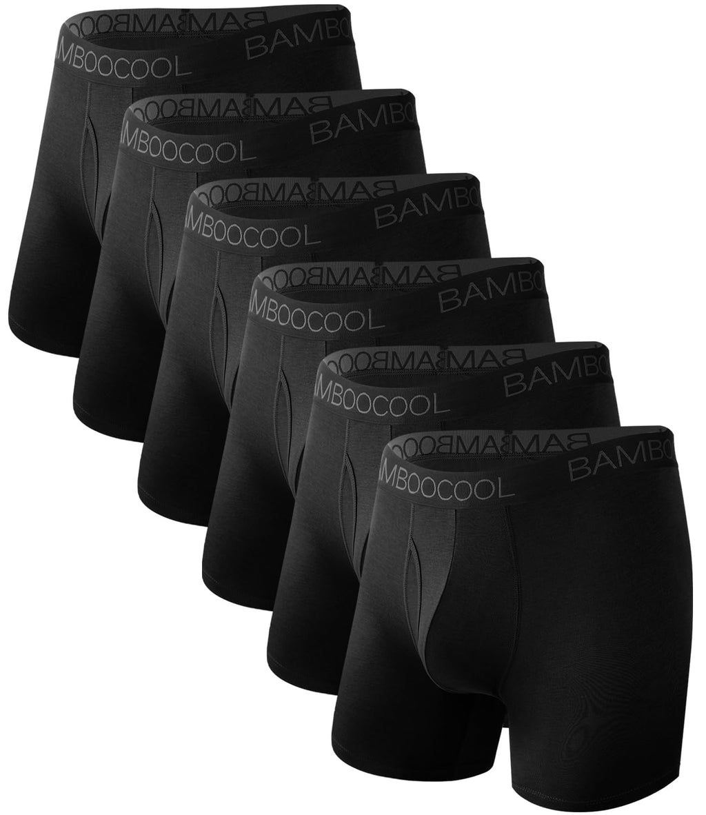 BAMBOO COOL Breathable Men's Underwear Modern Multipack Comfortsoft Moisture-Wicking Boxer Briefs 6 Pack