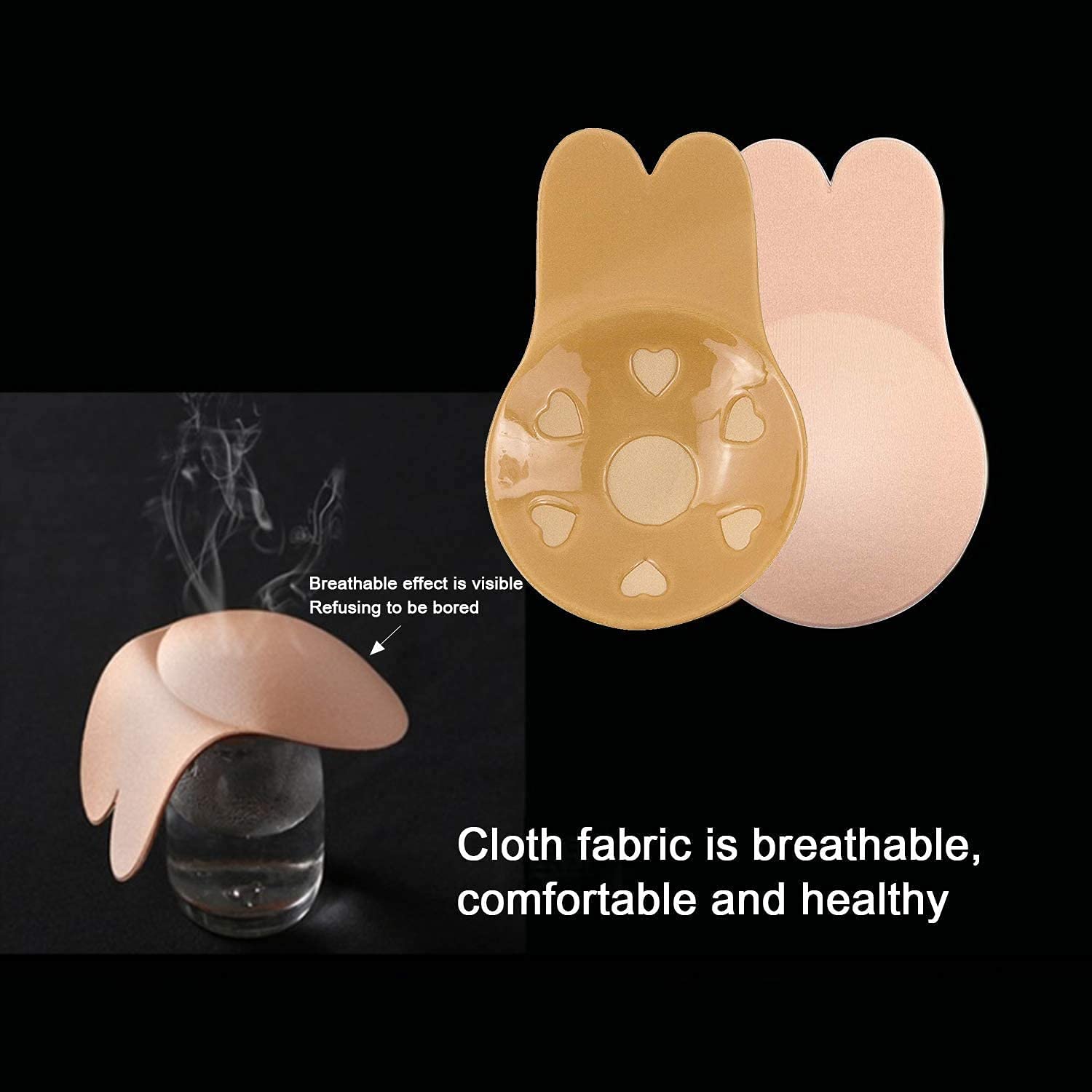 Breast Lift Nipple Covers,Adhesive Bra Instant Breast Lift Silicone Covers Pasties Tape 2 Pairs