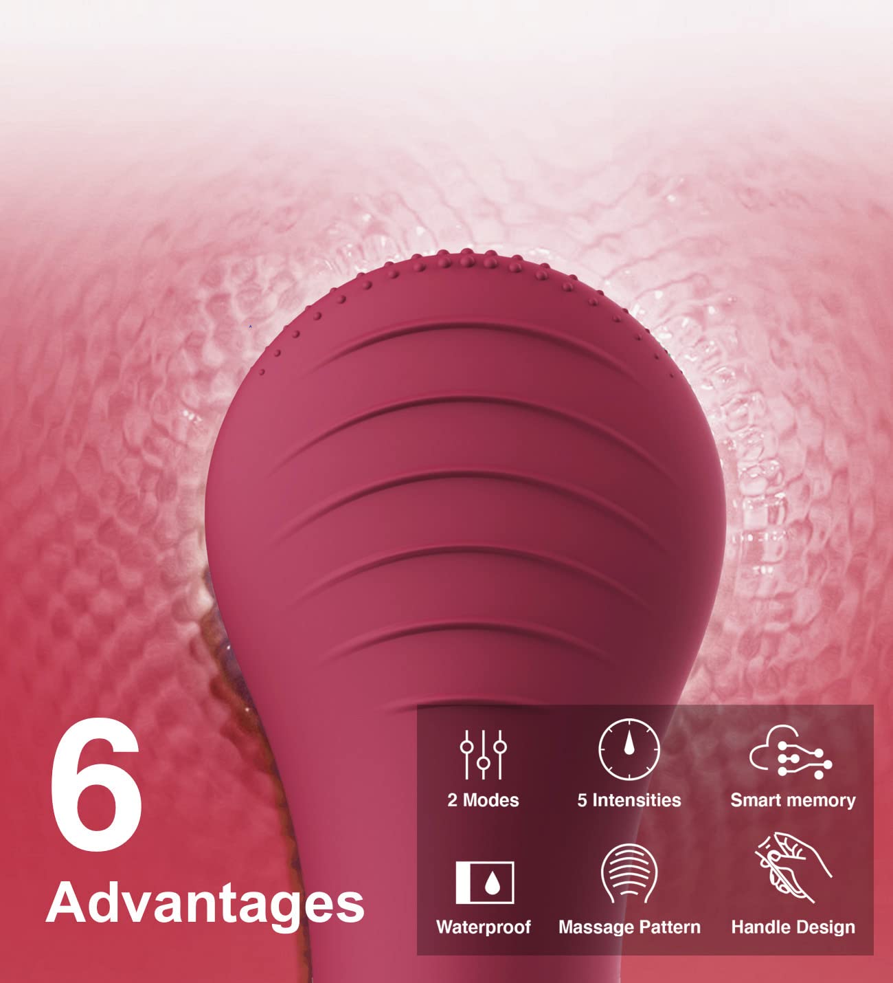 NågraCoola CLIE Facial Cleansing Brush, Waterproof and Rechargeable Face Scrub Brush for Men & Women, Cleansing, Exfoliating and Massaging, Electric Face Scrubber - Blue
