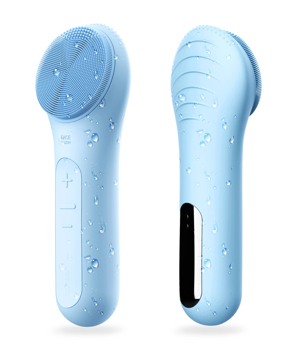 NågraCoola CLIE Facial Cleansing Brush, Waterproof and Rechargeable Face Scrub Brush for Men & Women, Cleansing, Exfoliating and Massaging, Electric Face Scrubber - Blue