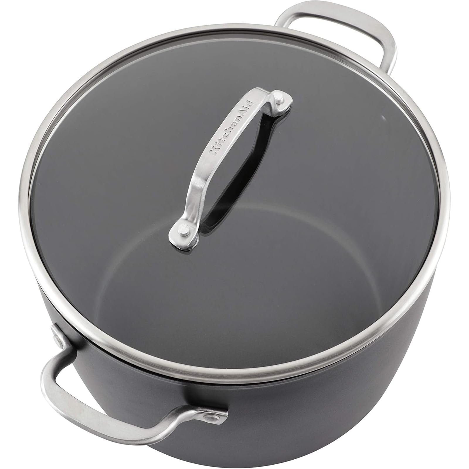 KitchenAid Hard-Anodized Induction Nonstick Cookware Pots and Pans Set, 10-Piece, Matte Black