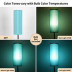 FRIDEKO HOME 2 Pack Floor Lamps for Living Room, Dimmable Colors Temperature & Brightness, Modern Floor Lamp with Remote, Tall Standing Lamps for Living Room Bedroom Office, Beige Shade 9W Smart Bulb