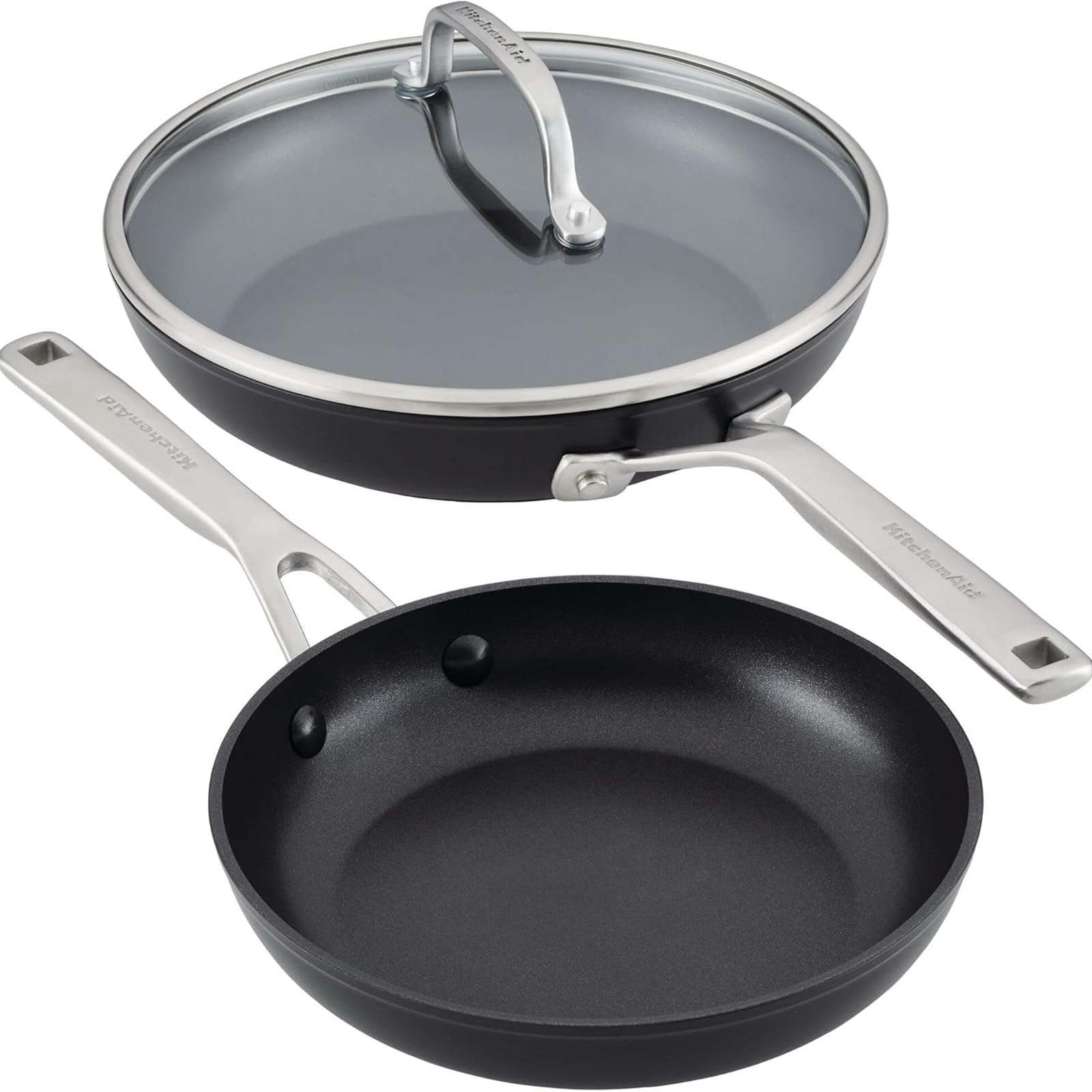 KitchenAid Hard-Anodized Induction Nonstick Cookware Pots and Pans Set, 10-Piece, Matte Black