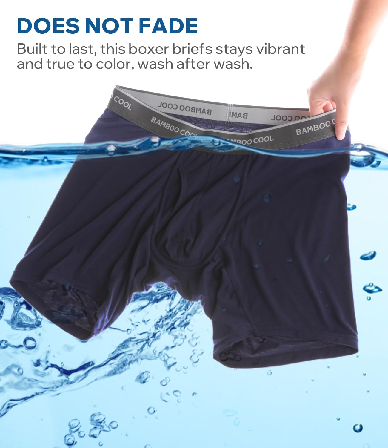 BAMBOO COOL Breathable Men's Underwear Modern Multipack Comfortsoft Moisture-Wicking Boxer Briefs 6 Pack