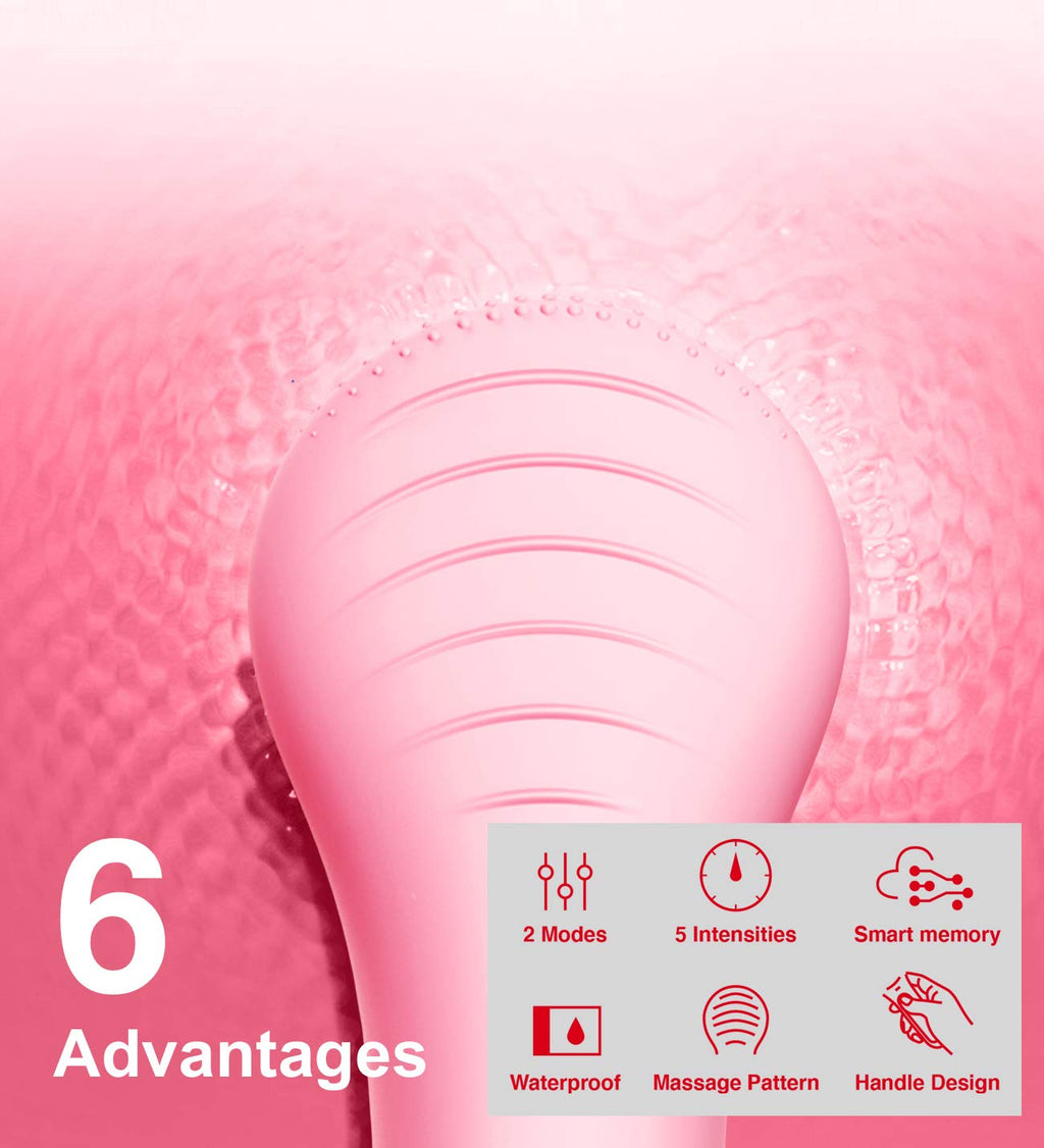 NågraCoola CLIE Facial Cleansing Brush, Waterproof and Rechargeable Face Scrub Brush for Men & Women, Cleansing, Exfoliating and Massaging, Electric Face Scrubber - Blue