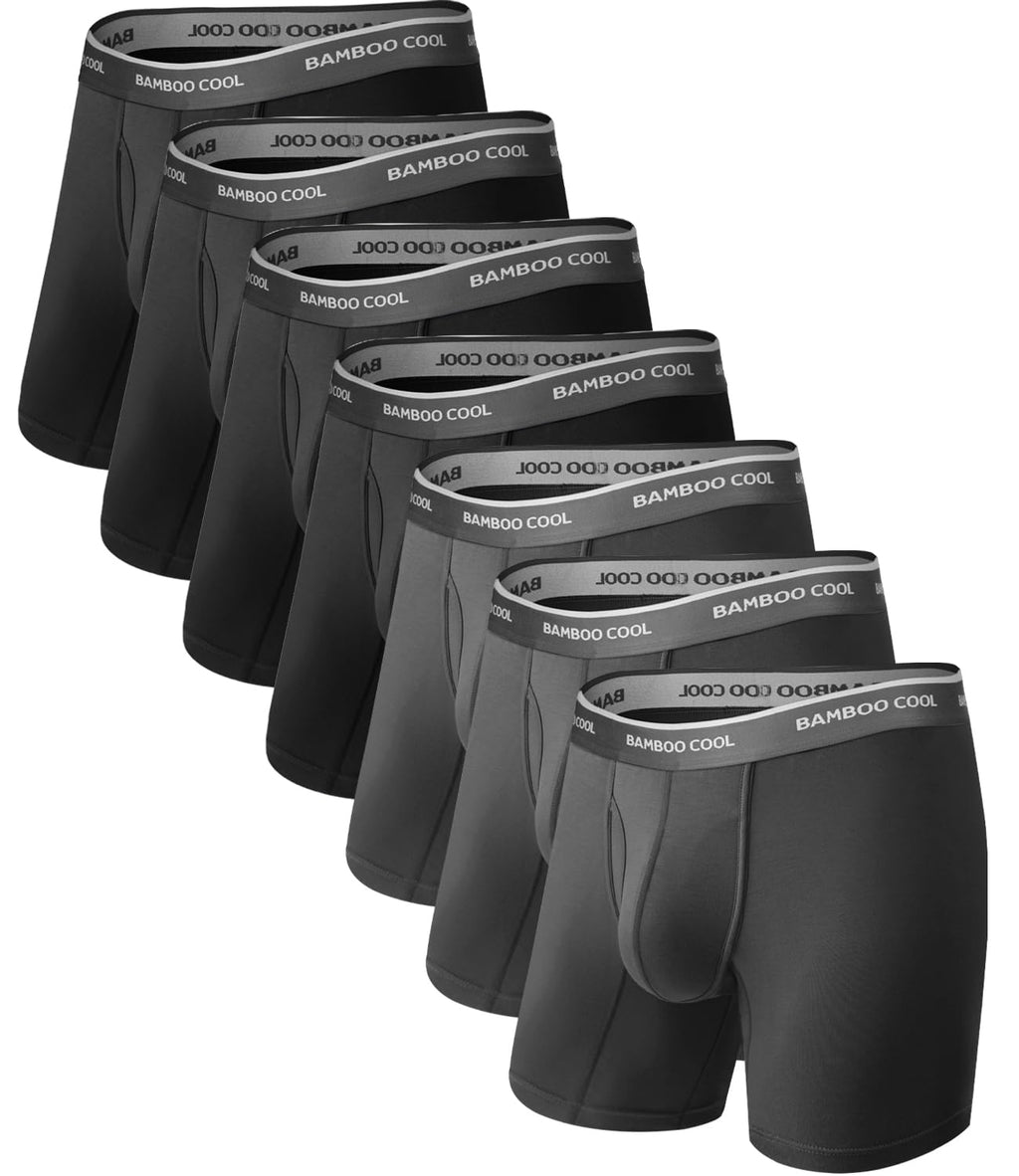 BAMBOO COOL Breathable Men's Underwear Modern Multipack Comfortsoft Moisture-Wicking Boxer Briefs 6 Pack