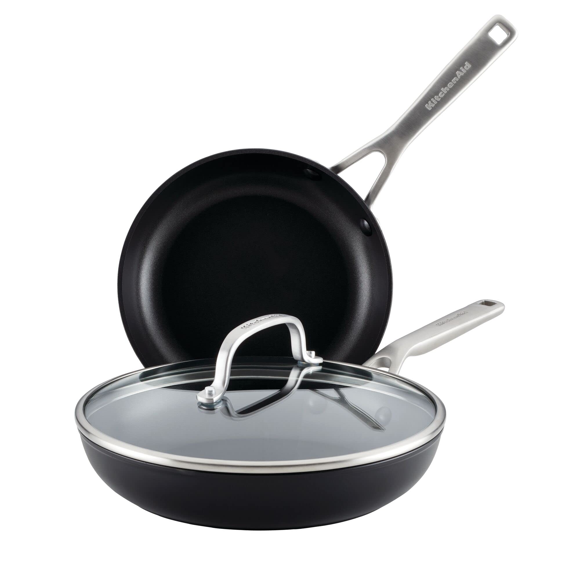 KitchenAid Hard-Anodized Induction Nonstick Cookware Pots and Pans Set, 10-Piece, Matte Black
