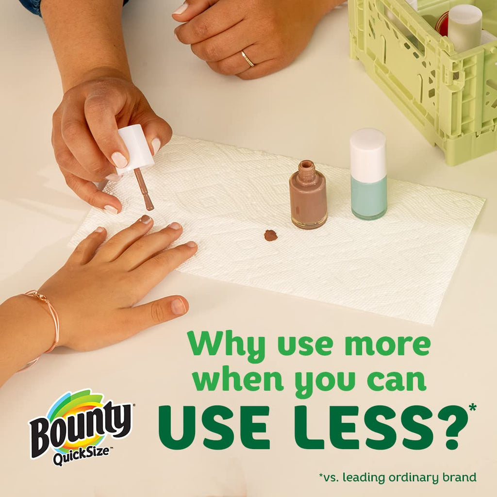 Bounty Quick-Size Paper Towels, White, 12 Family Triple = 40 Regular Rolls
