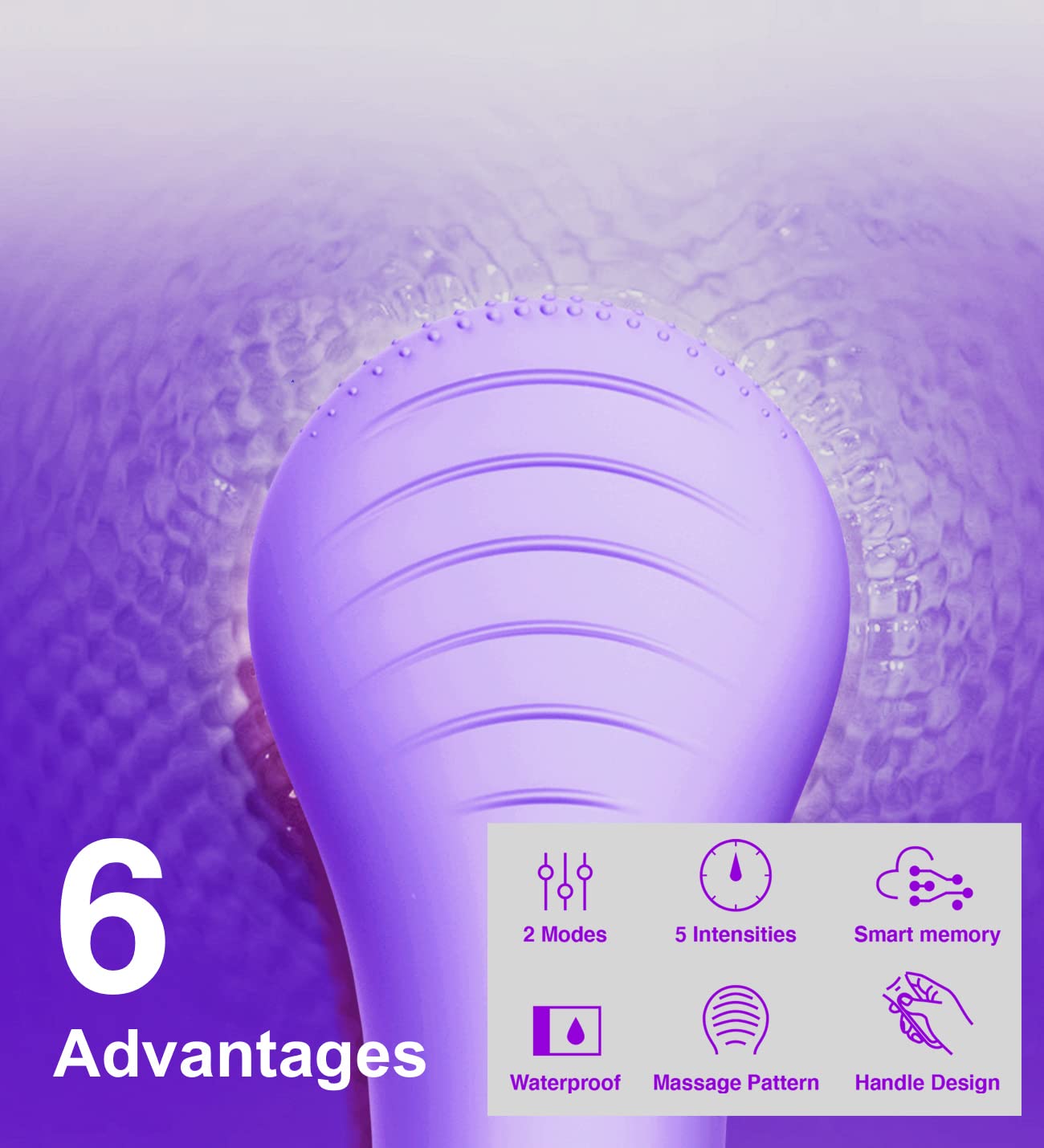 NågraCoola CLIE Facial Cleansing Brush, Waterproof and Rechargeable Face Scrub Brush for Men & Women, Cleansing, Exfoliating and Massaging, Electric Face Scrubber - Blue