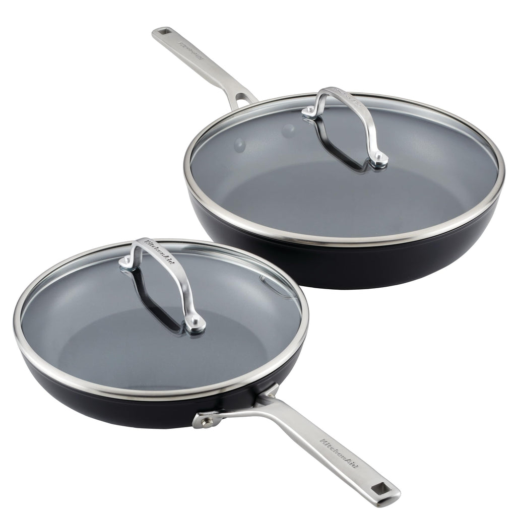 KitchenAid Hard-Anodized Induction Nonstick Cookware Pots and Pans Set, 10-Piece, Matte Black