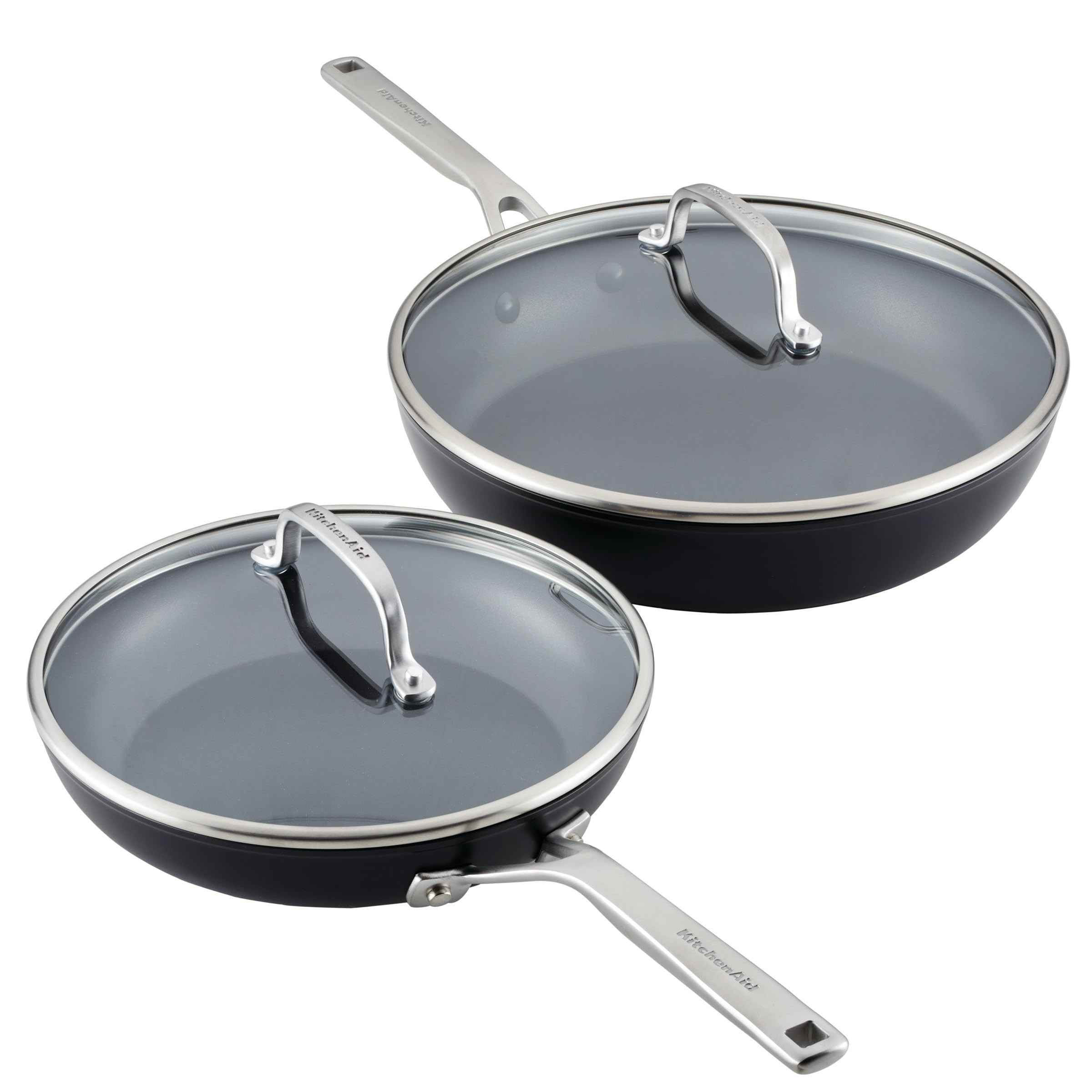 KitchenAid Hard-Anodized Induction Nonstick Cookware Pots and Pans Set, 10-Piece, Matte Black