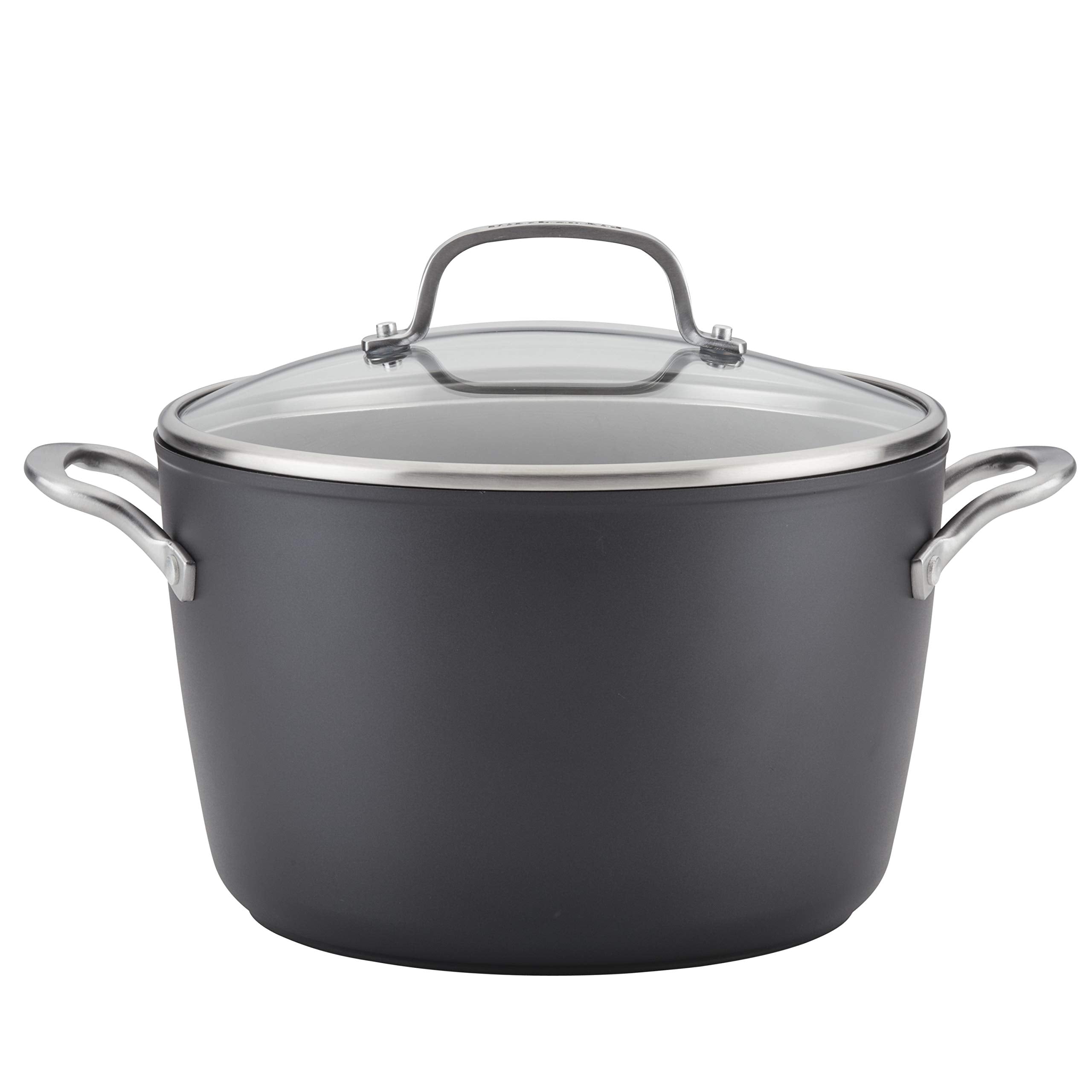 KitchenAid Hard-Anodized Induction Nonstick Cookware Pots and Pans Set, 10-Piece, Matte Black