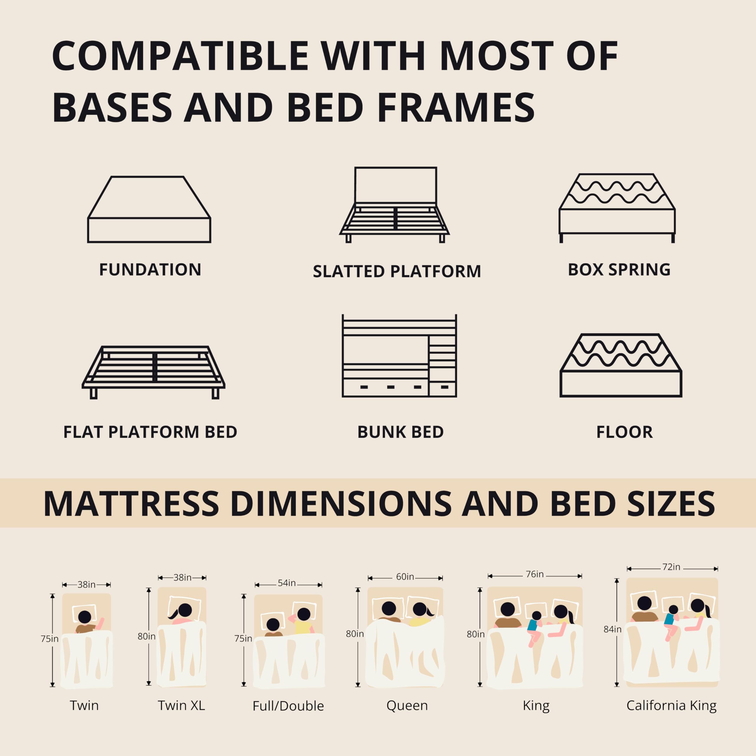 MLILY EGOHOME 14 Inch Queen Memory Foam Mattress for Back Pain, Cooling Copper Gel Bed in a Box, Foam Made in USA, CertiPUR-US Certified, Therapeutic Medium Firm, 60x80x14 Black