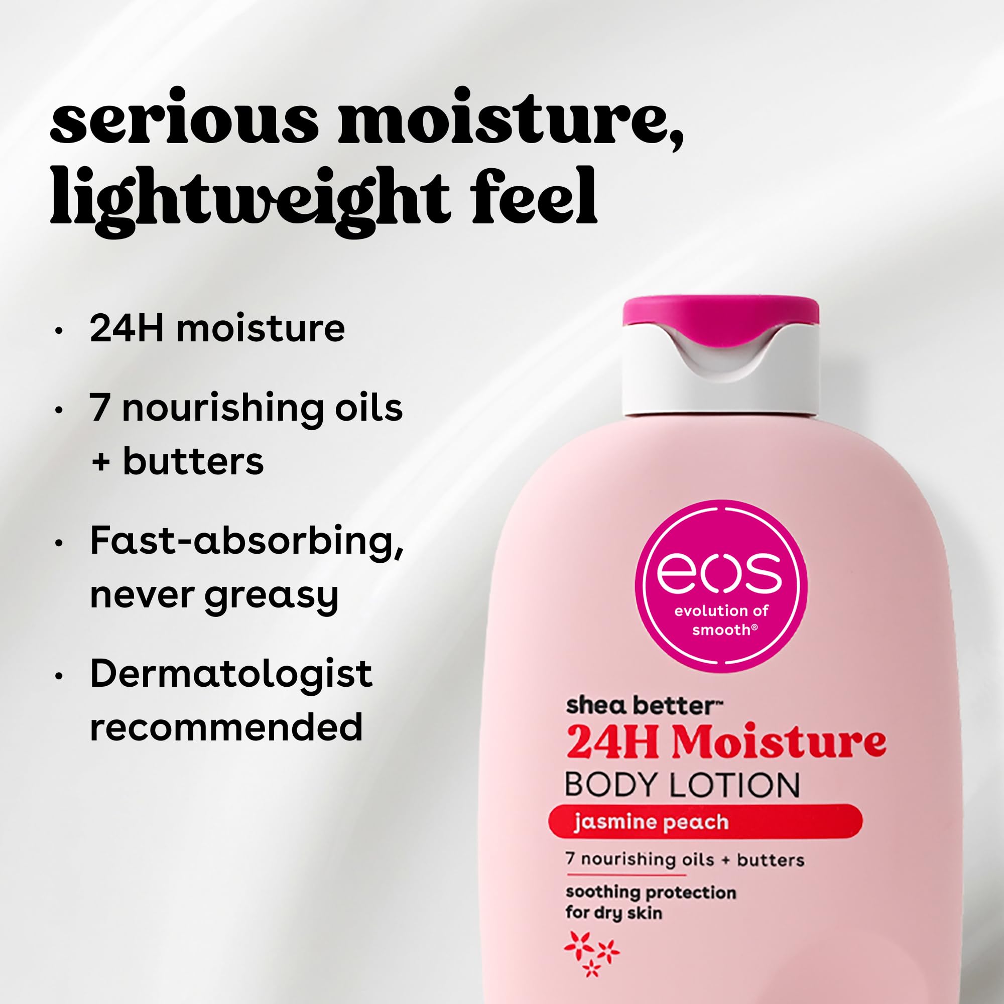eos Shea Better Body Lotion Vanilla Cashmere, 24-Hour Moisture Skin Care, Lightweight & Non-Greasy, Natural Shea, Vegan, Vanilla Body Lotion, 16 fl oz