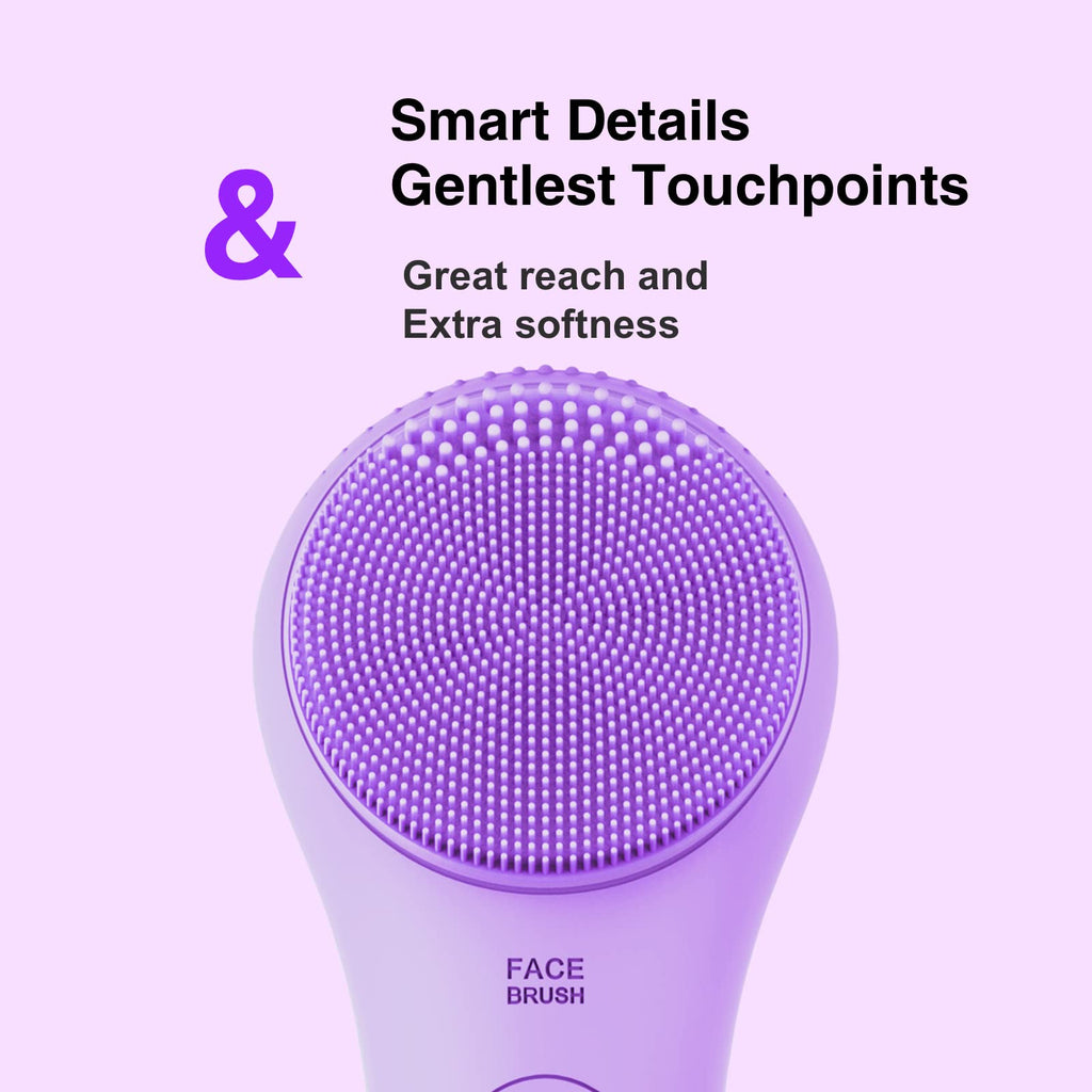 NågraCoola CLIE Facial Cleansing Brush, Waterproof and Rechargeable Face Scrub Brush for Men & Women, Cleansing, Exfoliating and Massaging, Electric Face Scrubber - Blue