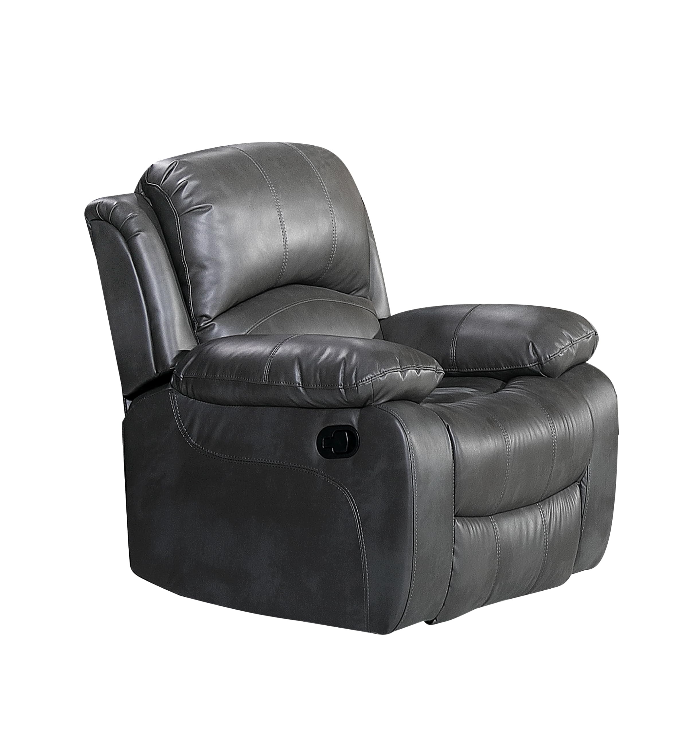 Betsy Furniture 3PC Faux Leather Reclining Couch Set, Living Room Furniture Set, Sofa, Loveseat, Glider, 8018 Multiple Colors (Gray, Sofa+Loveseat+Chair) | 8018