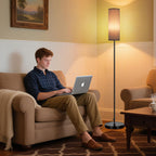 FRIDEKO HOME 2 Pack Floor Lamps for Living Room, Dimmable Colors Temperature & Brightness, Modern Floor Lamp with Remote, Tall Standing Lamps for Living Room Bedroom Office, Beige Shade 9W Smart Bulb