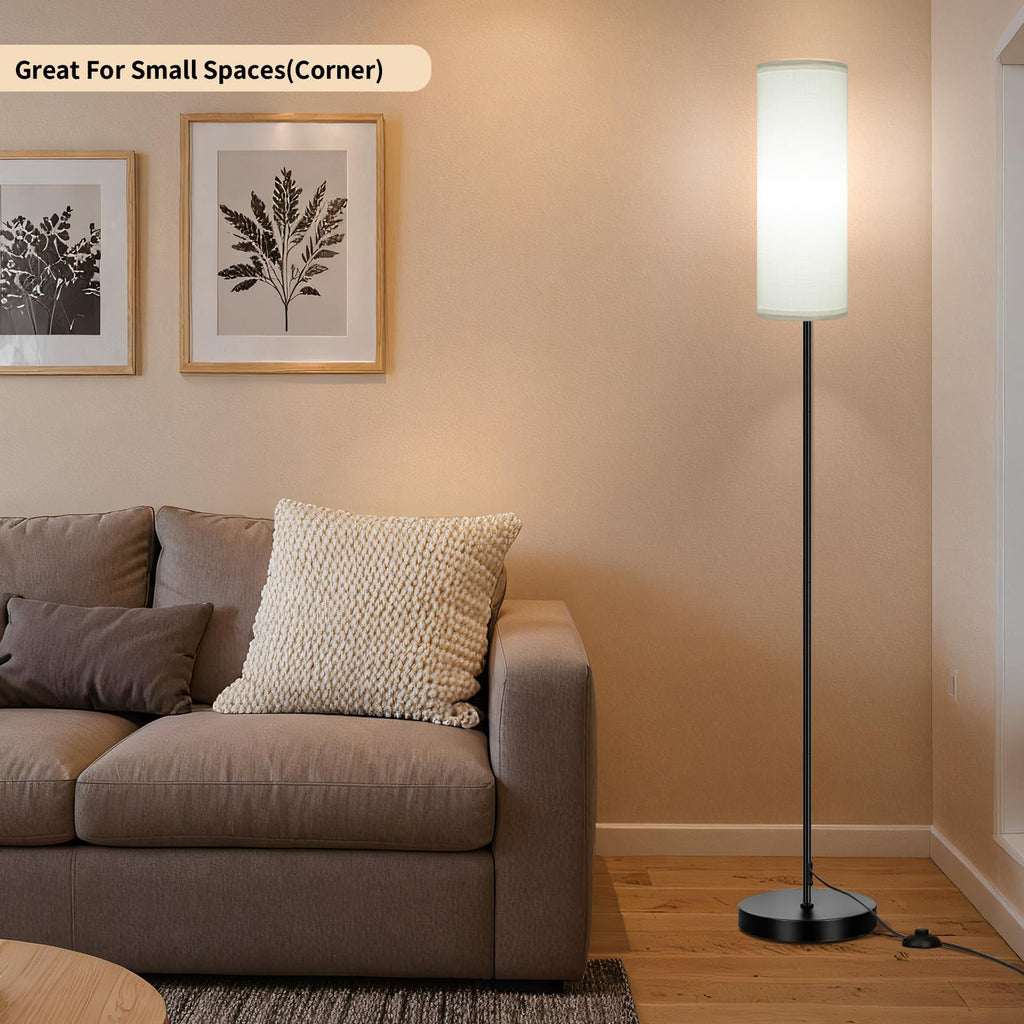 FRIDEKO HOME 2 Pack Floor Lamps for Living Room, Dimmable Colors Temperature & Brightness, Modern Floor Lamp with Remote, Tall Standing Lamps for Living Room Bedroom Office, Beige Shade 9W Smart Bulb