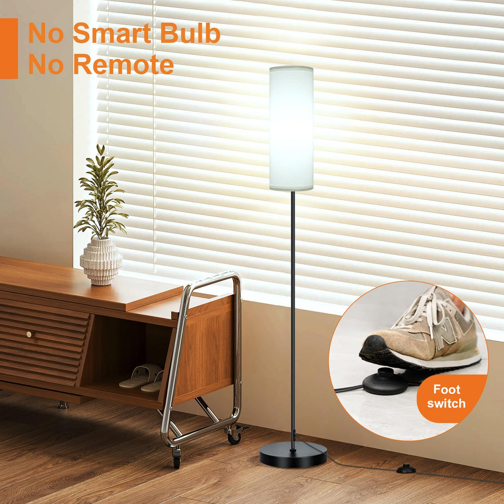 FRIDEKO HOME 2 Pack Floor Lamps for Living Room, Dimmable Colors Temperature & Brightness, Modern Floor Lamp with Remote, Tall Standing Lamps for Living Room Bedroom Office, Beige Shade 9W Smart Bulb