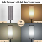 FRIDEKO HOME 2 Pack Floor Lamps for Living Room, Dimmable Colors Temperature & Brightness, Modern Floor Lamp with Remote, Tall Standing Lamps for Living Room Bedroom Office, Beige Shade 9W Smart Bulb