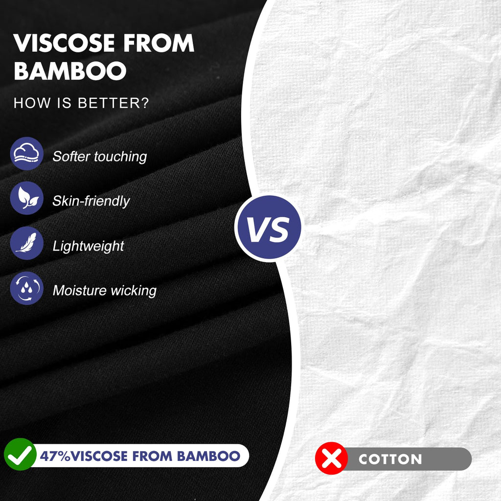 BAMBOO COOL Mens Undershirts Pack, Soft T Shirts for Men, Moisture Wicking Tees, Stretchy Breathable Crew Neck Inner Shirt