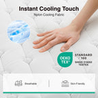Novilla 14 Inch Queen Size Mattress,Hybrid Queen Mattress with Gel Memory Foam, Cool-to-Touch Nylon Blend & Pocketed Coils for Adaptive Body Support & Motion Isolation CertiPUR-US Certified