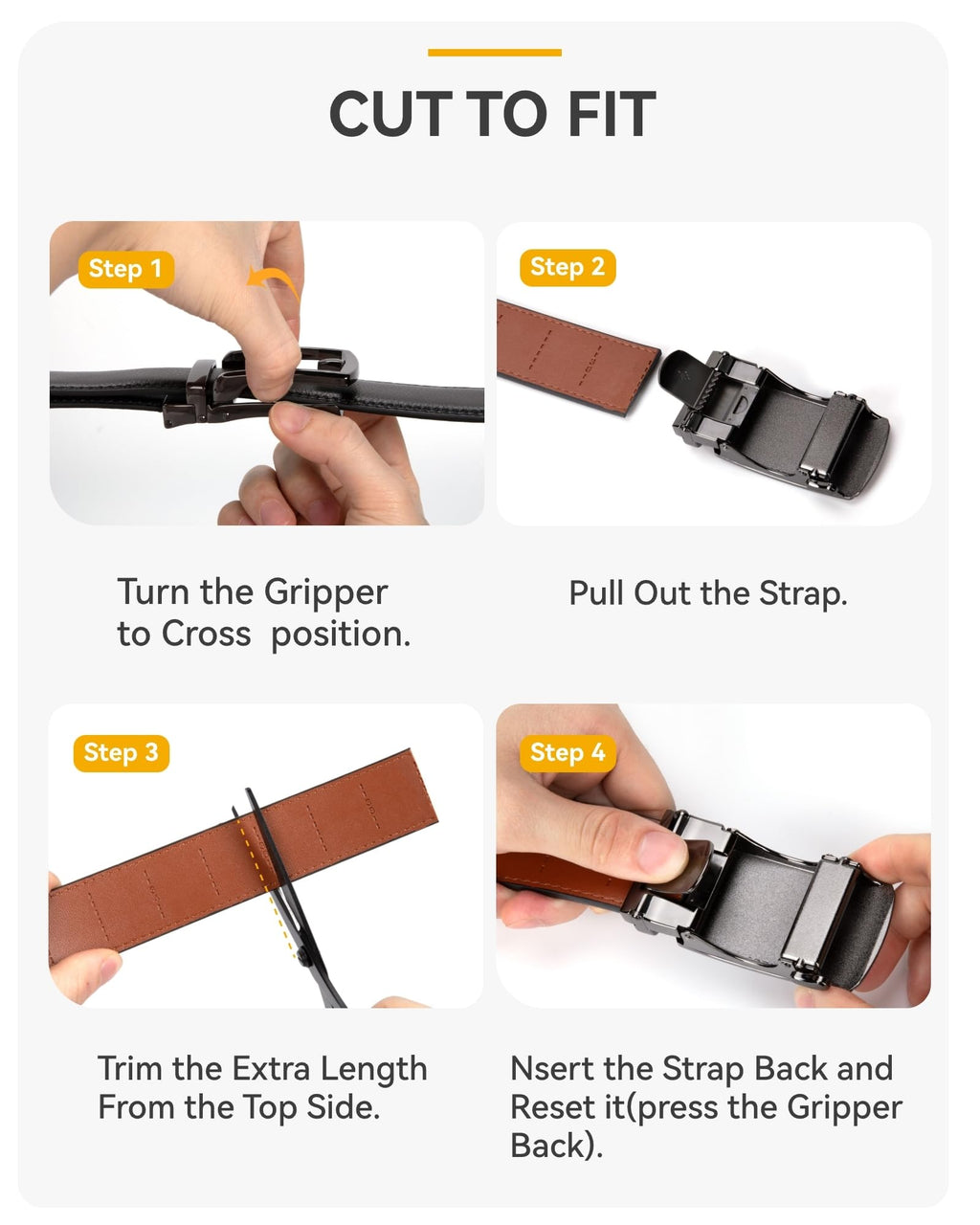 CHAOREN Leather Ratchet Belt Men 2 Pack - Customizable Fit, Effortless Style (35mm)