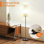FRIDEKO HOME 2 Pack Floor Lamps for Living Room, Dimmable Colors Temperature & Brightness, Modern Floor Lamp with Remote, Tall Standing Lamps for Living Room Bedroom Office, Beige Shade 9W Smart Bulb