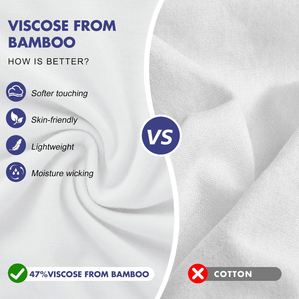 BAMBOO COOL Mens Undershirts Pack, Soft T Shirts for Men, Moisture Wicking Tees, Stretchy Breathable Crew Neck Inner Shirt