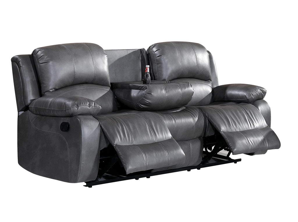 Betsy Furniture 3PC Faux Leather Reclining Couch Set, Living Room Furniture Set, Sofa, Loveseat, Glider, 8018 Multiple Colors (Gray, Sofa+Loveseat+Chair) | 8018