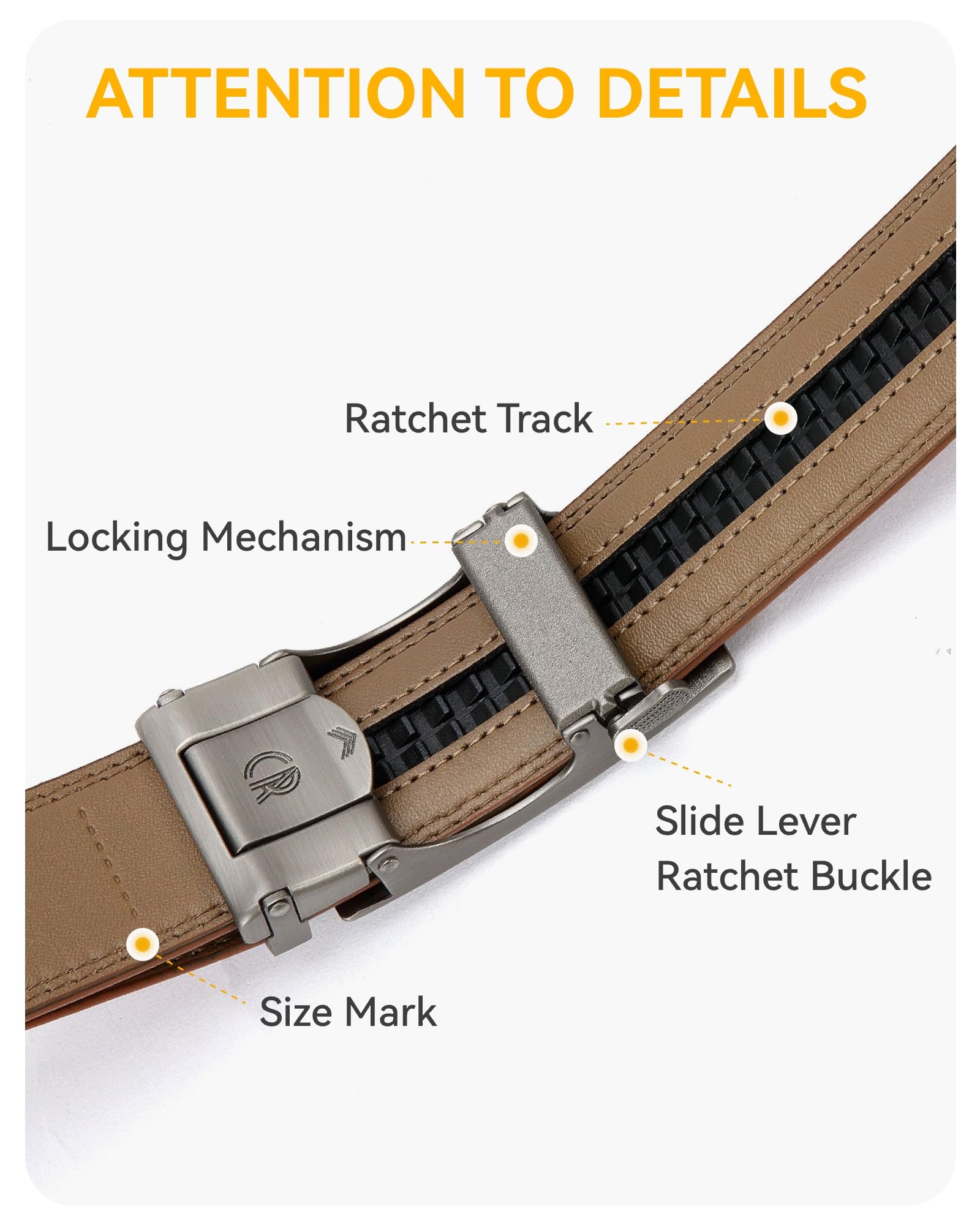 CHAOREN Leather Ratchet Belt Men 2 Pack - Customizable Fit, Effortless Style (35mm)