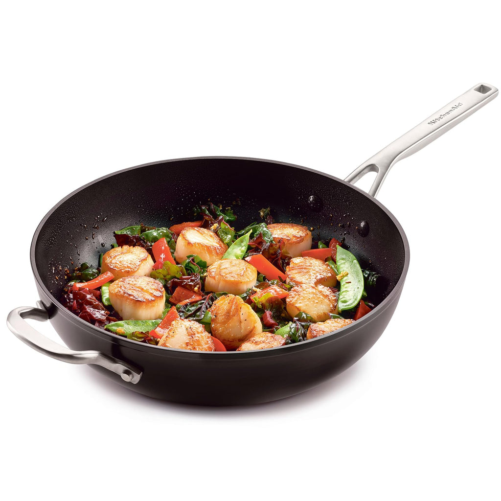 KitchenAid Hard-Anodized Induction Nonstick Cookware Pots and Pans Set, 10-Piece, Matte Black