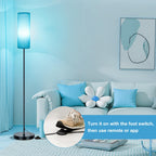 FRIDEKO HOME 2 Pack Floor Lamps for Living Room, Dimmable Colors Temperature & Brightness, Modern Floor Lamp with Remote, Tall Standing Lamps for Living Room Bedroom Office, Beige Shade 9W Smart Bulb