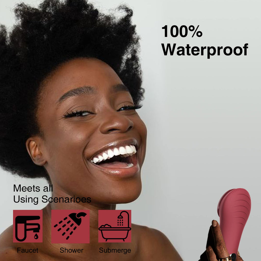 NågraCoola CLIE Facial Cleansing Brush, Waterproof and Rechargeable Face Scrub Brush for Men & Women, Cleansing, Exfoliating and Massaging, Electric Face Scrubber - Blue
