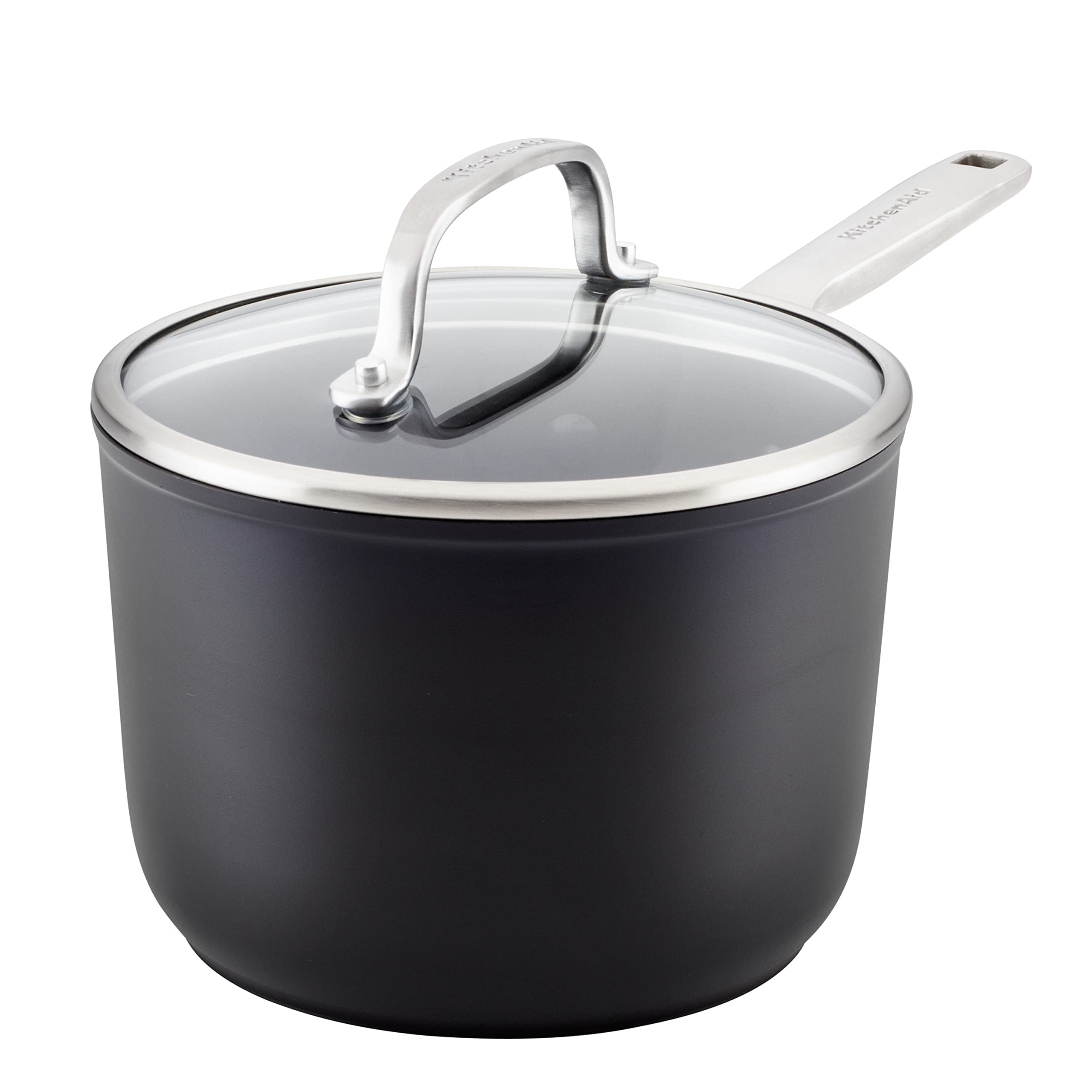 KitchenAid Hard-Anodized Induction Nonstick Cookware Pots and Pans Set, 10-Piece, Matte Black