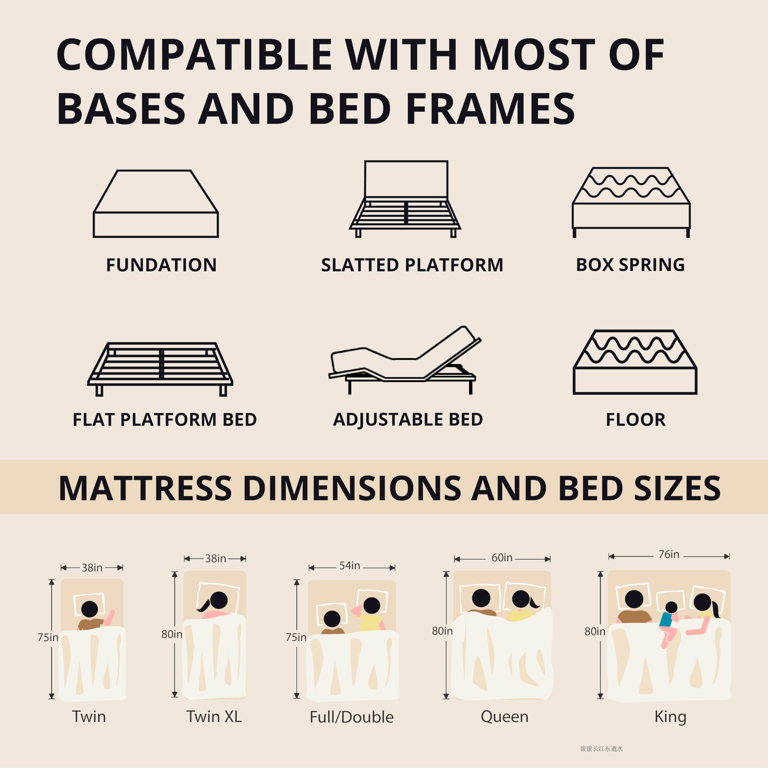 MLILY EGOHOME 14 Inch Queen Memory Foam Mattress for Back Pain, Cooling Copper Gel Bed in a Box, Foam Made in USA, CertiPUR-US Certified, Therapeutic Medium Firm, 60x80x14 Black