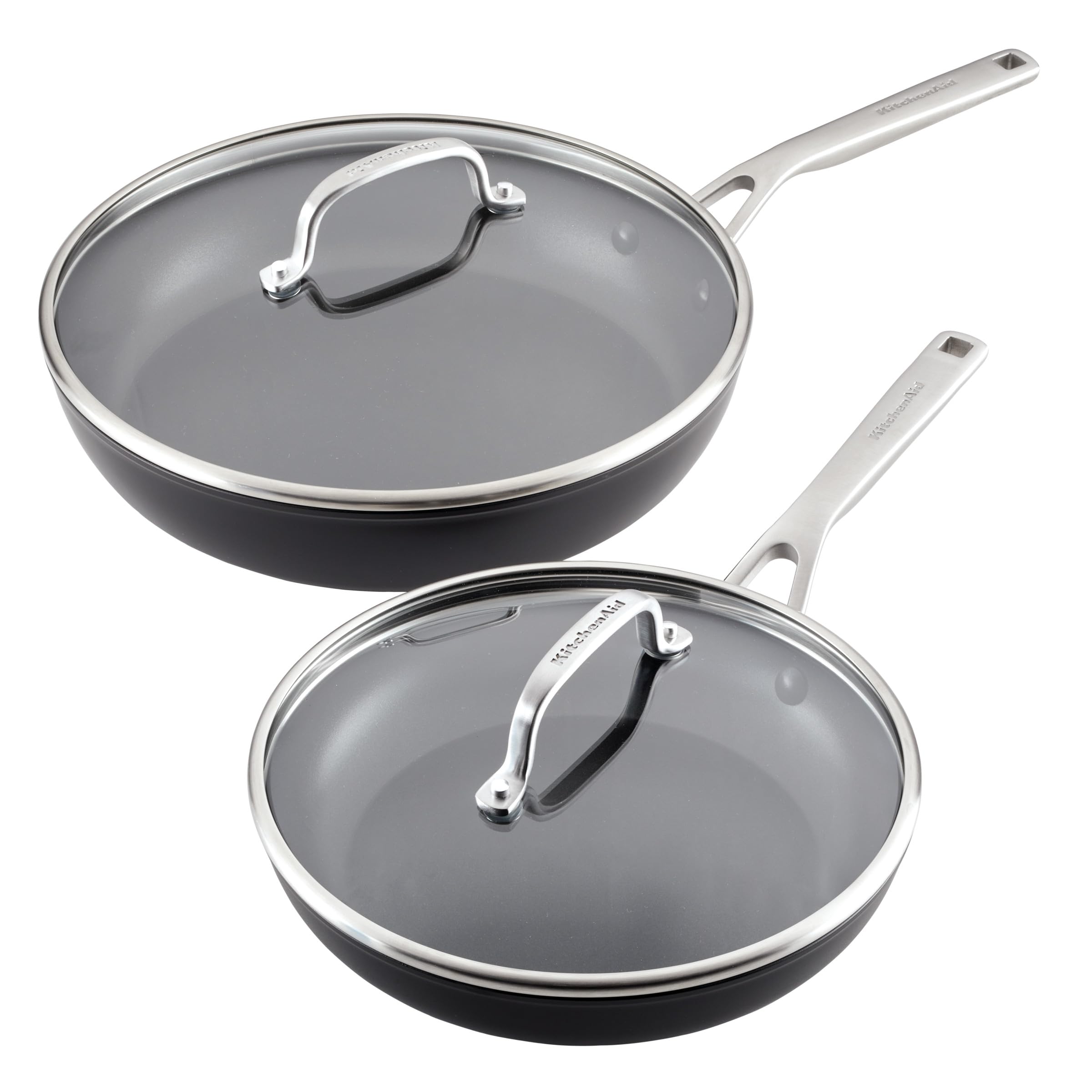 KitchenAid Hard-Anodized Induction Nonstick Cookware Pots and Pans Set, 10-Piece, Matte Black
