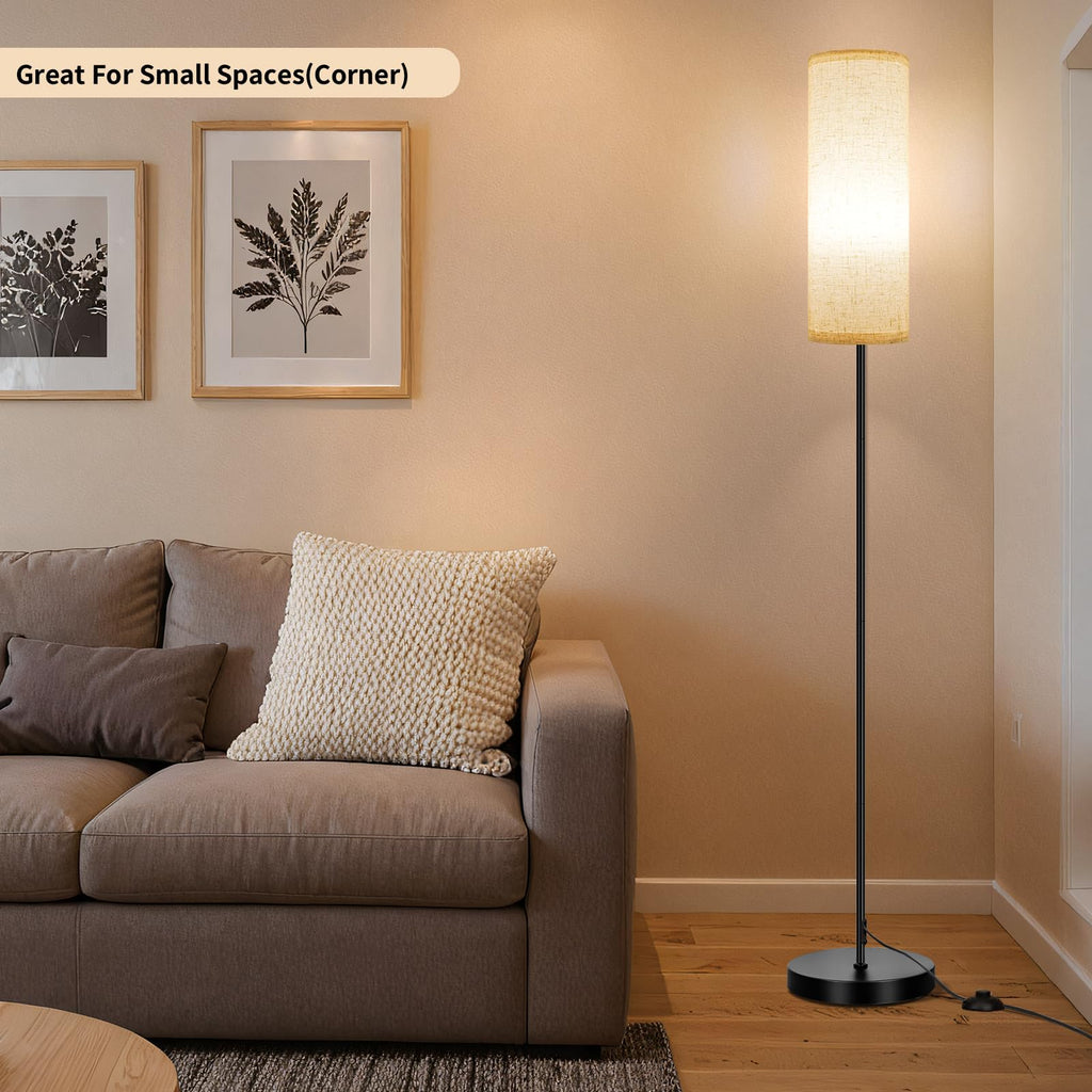 FRIDEKO HOME 2 Pack Floor Lamps for Living Room, Dimmable Colors Temperature & Brightness, Modern Floor Lamp with Remote, Tall Standing Lamps for Living Room Bedroom Office, Beige Shade 9W Smart Bulb
