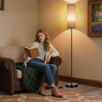 FRIDEKO HOME 2 Pack Floor Lamps for Living Room, Dimmable Colors Temperature & Brightness, Modern Floor Lamp with Remote, Tall Standing Lamps for Living Room Bedroom Office, Beige Shade 9W Smart Bulb