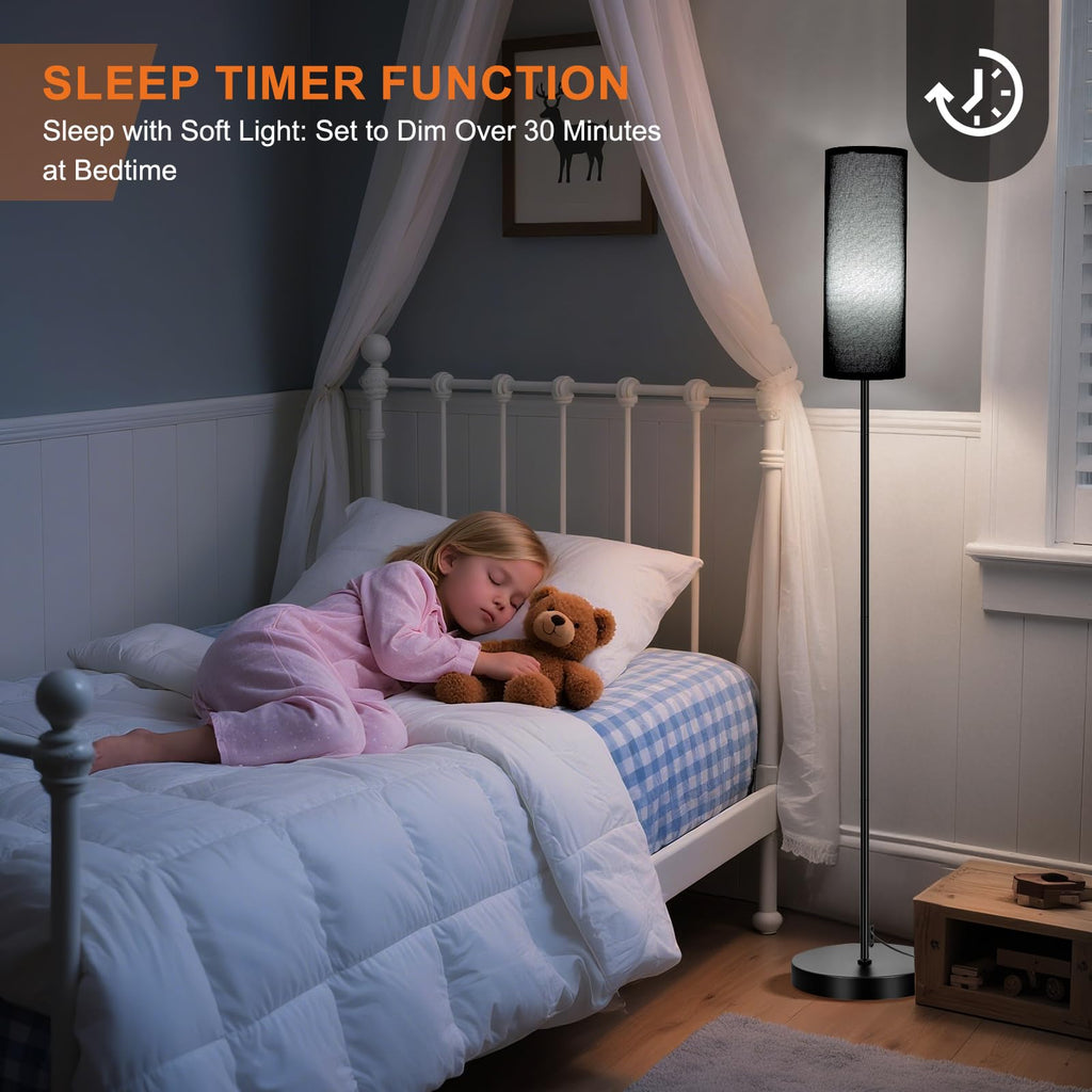 FRIDEKO HOME 2 Pack Floor Lamps for Living Room, Dimmable Colors Temperature & Brightness, Modern Floor Lamp with Remote, Tall Standing Lamps for Living Room Bedroom Office, Beige Shade 9W Smart Bulb